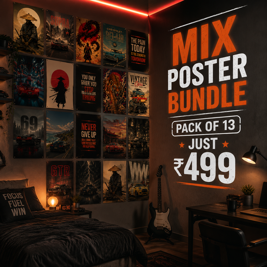 Mix Poster Bundle – Pack of 13 Wall Posters | Just ₹499